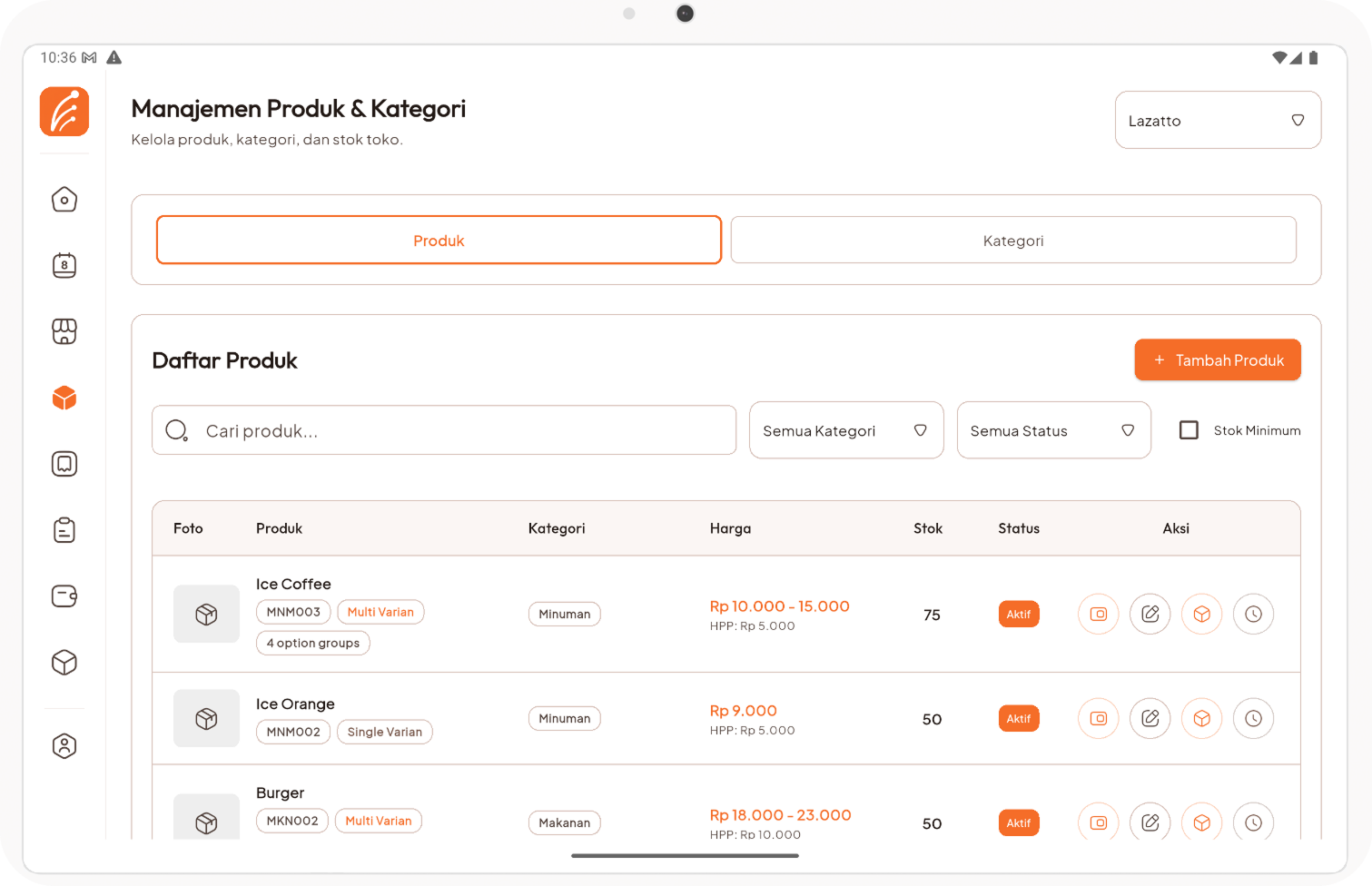 Manajemen produk dan kategori